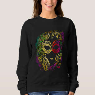 Funny Mardi Gras Carnival parade with beads party  Sweatshirt