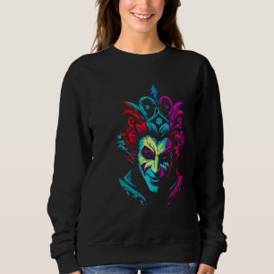 Funny Mardi Gras Carnival parade with beads party  Sweatshirt