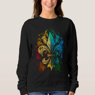 Funny Mardi Gras Carnival parade with beads party  Sweatshirt