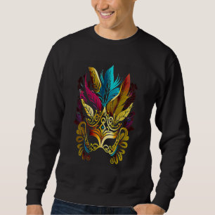 Funny Mardi Gras Carnival parade with beads party  Sweatshirt