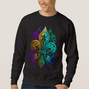 Funny Mardi Gras Carnival parade with beads party  Sweatshirt