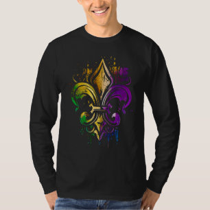 Funny Mardi Gras Carnival parade with beads party  T-Shirt