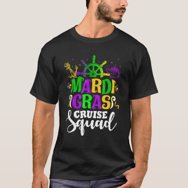Funny Mardi Gras Cruise Cruising Mask Cruise Ship  T-Shirt (Front)