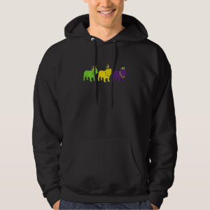 Funny Mardi Gras English Bulldog Beads Dog Dad Dog Hoodie