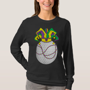 Funny Mardi Gras Golf Jester Hat Funny Festival Pa T-Shirt
