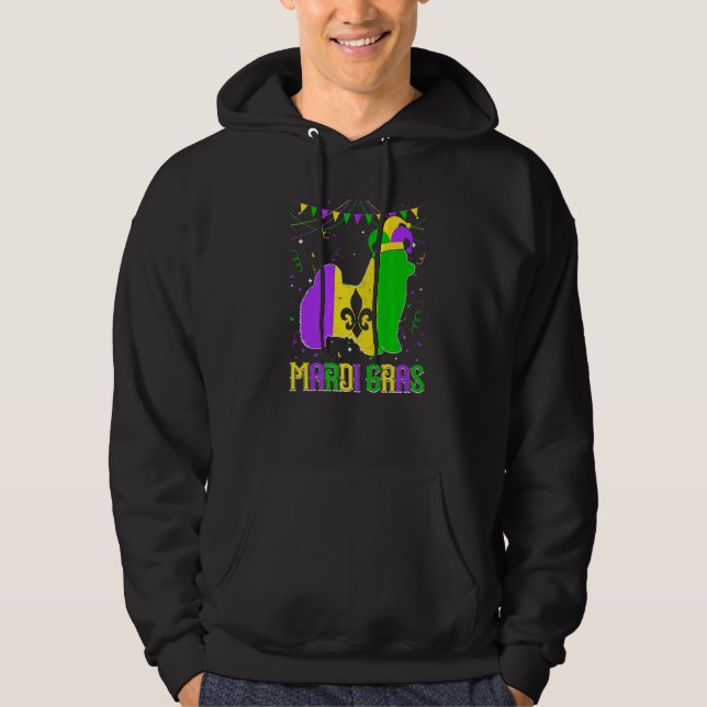 Funny Mardi Gras Maltese Dog Dad Mom Mardi Gras Pr Hoodie (Front)