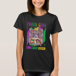 Funny Mardi Gras Mask & King Cake For Women T-Shirt
