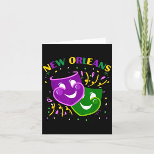 Funny Mardi Gras Mask Louisiana New Orleans Carniv Card