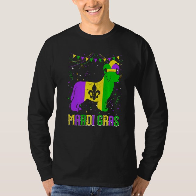 Funny Mardi Gras Newfoundland Dog Dad Mom Mardi Gr T-Shirt (Front)