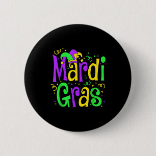Funny Mardi Gras Parade Outfit Jester Hat Men Wome 6 Cm Round Badge