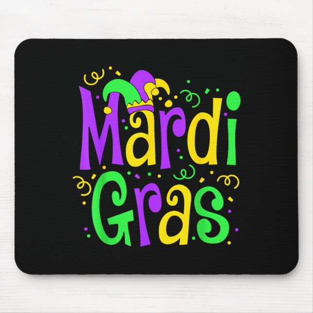 Funny Mardi Gras Parade Outfit Jester Hat Men Wome Mouse Pad (Front)