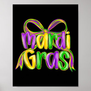 Funny Mardi Gras Parade Outfit Jester Hat Men Wome Poster