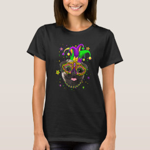 Funny Mardi Gras Pug Dog Beads Mask Mardi Gras Pre T-Shirt