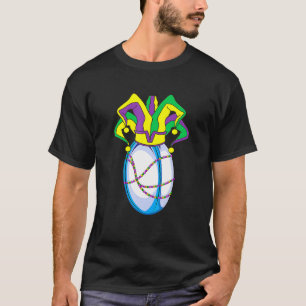 Funny Mardi Gras Rugby Jester Hat Funny Festival P T-Shirt