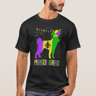 Funny Mardi Gras Shiba Inu Dog Dad Mum Mardi Gras  T-Shirt