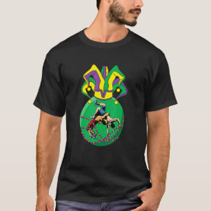 Funny Mardi Gras Wrestling Jester Hat Funny Festiv T-Shirt