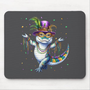 Funny Mardigator Mardi Gras Alligator Dancing Carn Mouse Pad