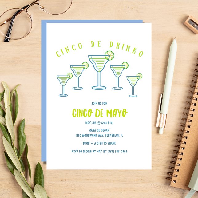 Funny Margarita Cinco de Mayo Party Invitation (Creator Uploaded)