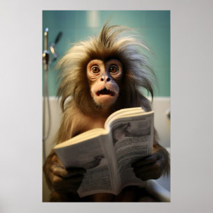 Funny Marmoset Monkey Bathroom Print Toilet