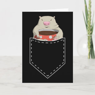 Funny Marmot In Pocket Tee Retro Coffee Lover Grou Card
