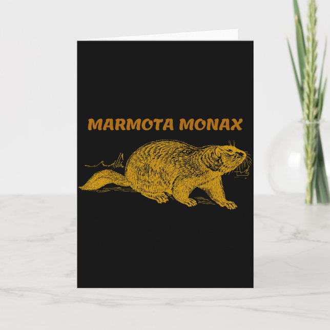 Funny Marmota Monax Ground-hog Day  Card (Front)
