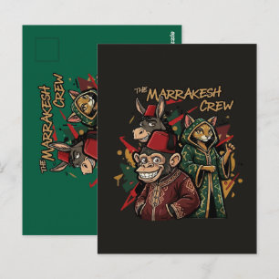 Funny Marrakesh Crew Morocco Souvenir Cartoon Postcard