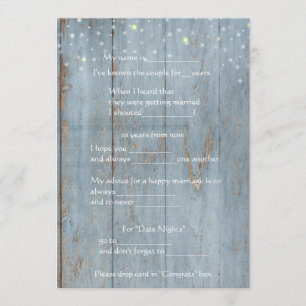 Funny Marriage Advice, Rustic Wood, Custom Programme