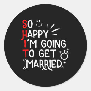 Funny Marriage Gift Hilarious Groom Bride Wedding Classic Round Sticker