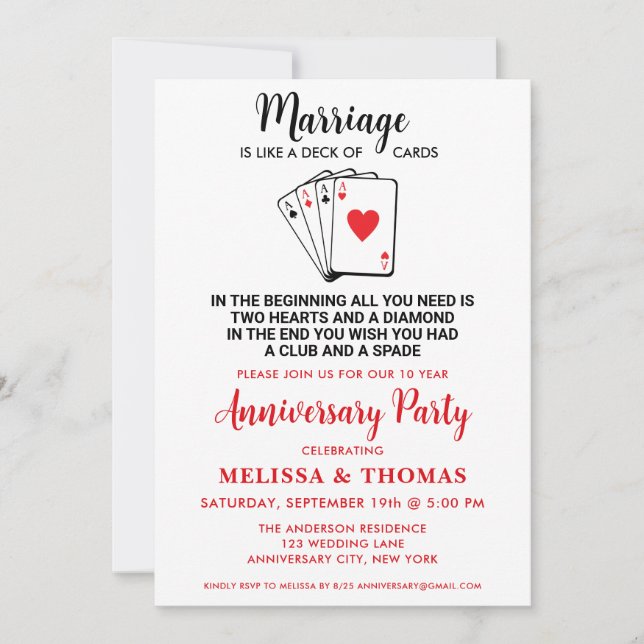 Funny Marriage Humour Anniversary Party  Invitation (Front)