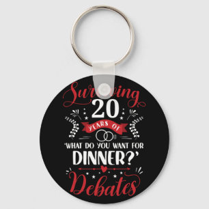 Funny Married Couples Him Or Her 20th Wedding Anni Key Ring
