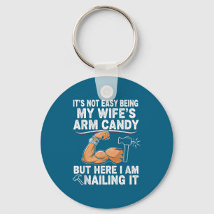 Funny Married Dad Husband Arm Candy Quote Humor 27 Key Ring