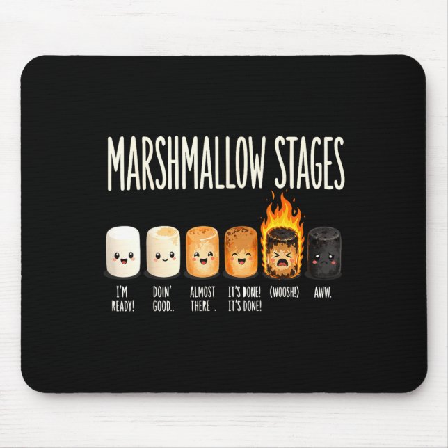 Funny marshmallow campfire camping s'mores  mouse pad (Front)