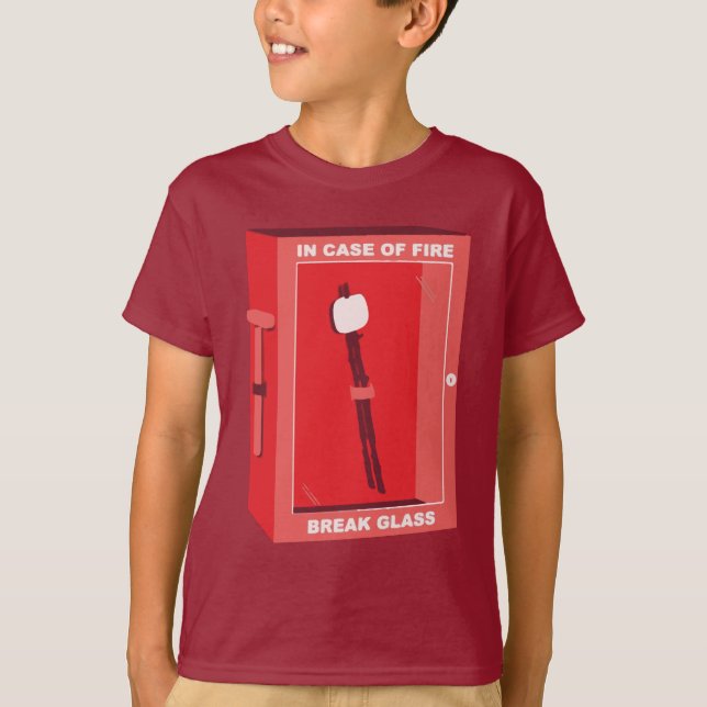 Funny Marshmallow Cartoon - In Case Of Fire T-Shirt (Front)