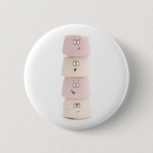 funny marshmallow characters 6 cm round badge