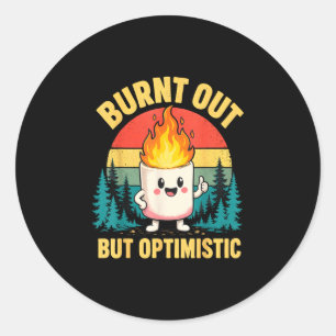 Funny marshmallow  classic round sticker