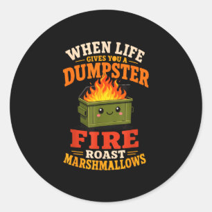 Funny marshmallow  classic round sticker