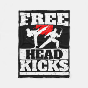 Funny Martial Arts Free Head Kicks Fleece Blanket
