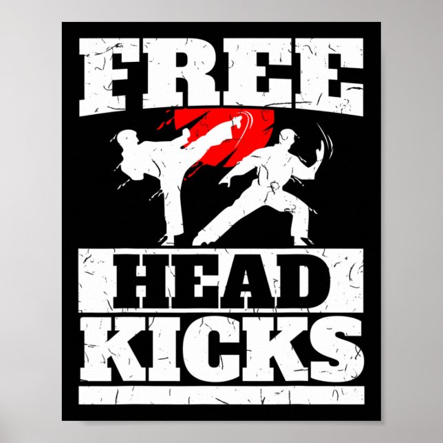 Funny Martial Arts Free Head Kicks  Poster (Front)