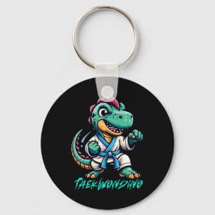 Funny Martial Arts Karate Taekwondo Dino Animal Cu Key Ring