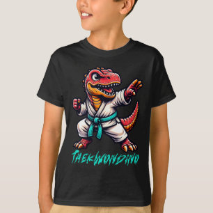 Funny Martial Arts Karate Taekwondo Dino Animal Cu T-Shirt