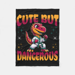 Funny Martial Arts Karate Taekwondo Dinosaur Anima Fleece Blanket