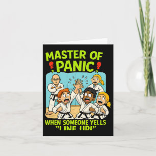 Funny Martial Arts Panic Line Up Boxing Cartoon  Card