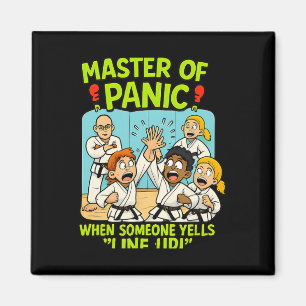 Funny Martial Arts Panic Line Up Boxing Cartoon Magnet