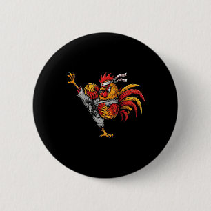 Funny Martial Arts Rooster Mma Kick Fighter Karate 6 Cm Round Badge