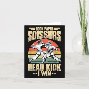 Funny Martial Arts Shirt Rock Paper Scissors Head Card