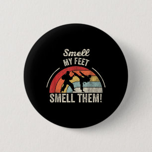 Funny Martial Arts Smell Feet Retro Karate 6 Cm Round Badge