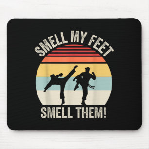 Funny Martial Arts Smell Feet Retro Karate Graphic Mouse Pad