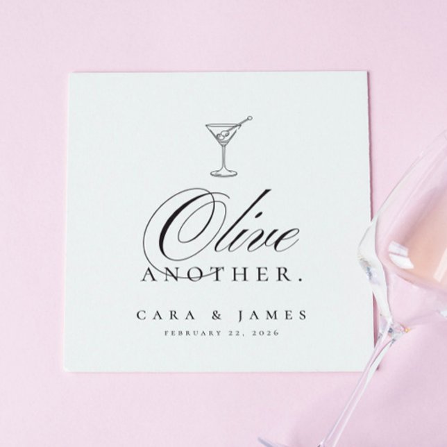 Funny Martini Olive Another Wedding Cocktail Napkin (Creator Uploaded)