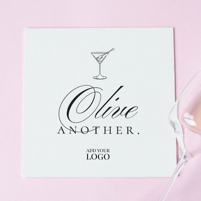 Funny Martini Olive Bar Restaurant Cocktail Napkin (Creator Uploaded)