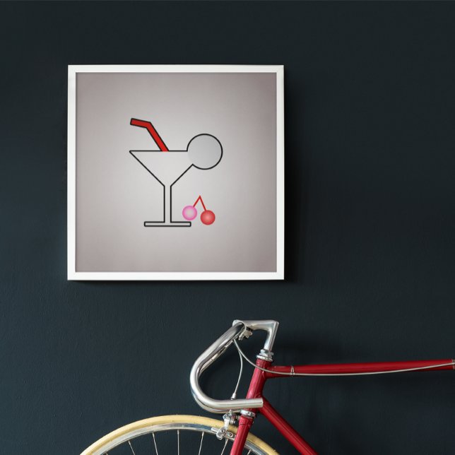 Funny Martini - Retro Cocktail with Cherry Twist Poster (Creator Uploaded)